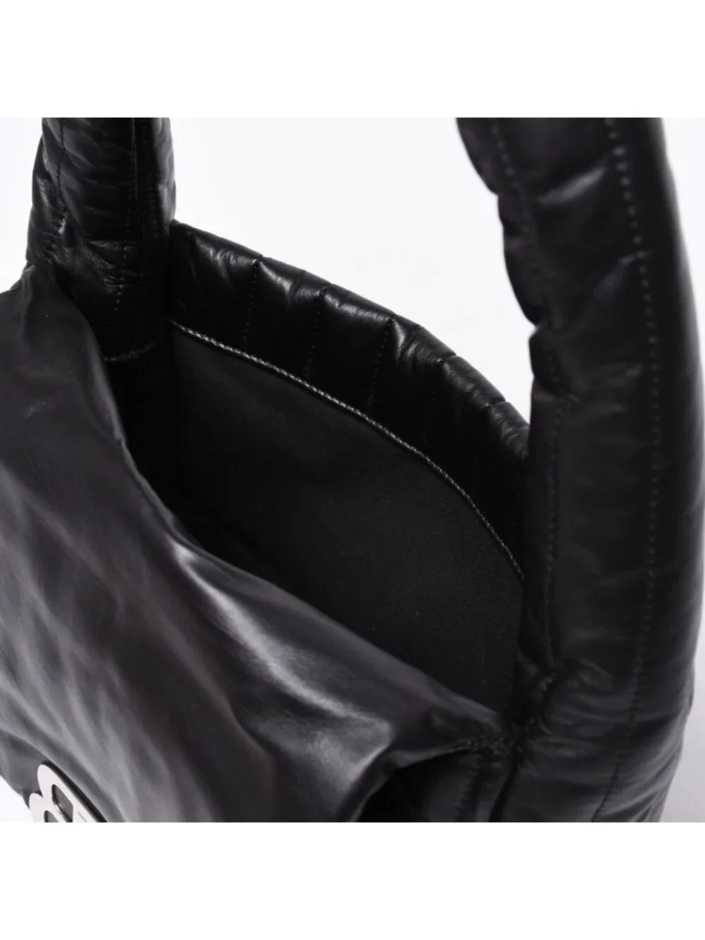 Balenciaga Monaco Shoulder Bag Black Silver Calfskin